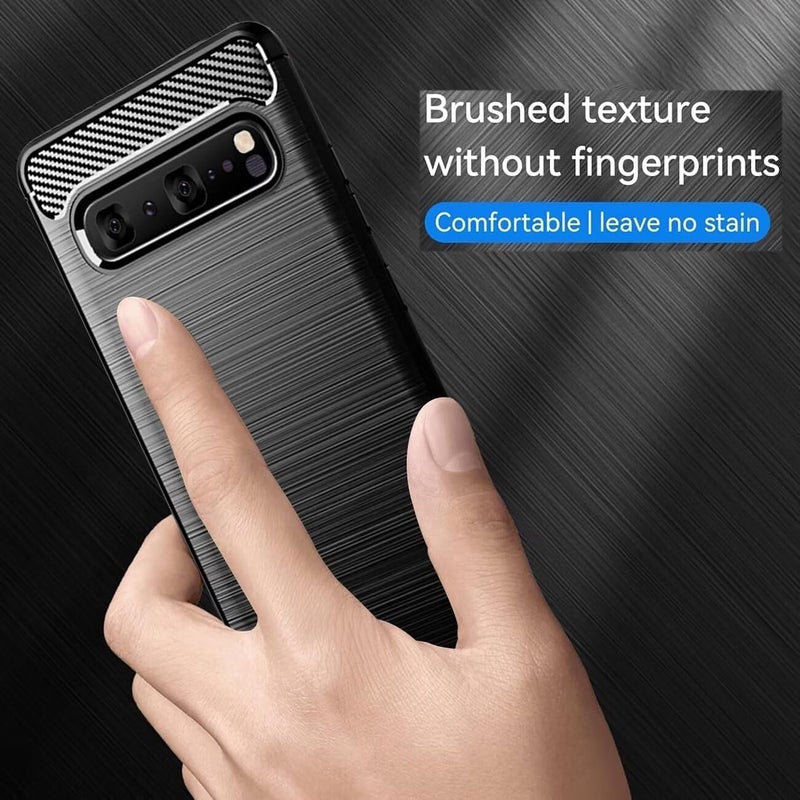 Aikcks for Samsung Galaxy S10 5G Phone case, Shockproof, Scratch Resistant Carbon Fiber Jacket, Soft TPU, for Galaxy S10 5G case (Black,) - Image 5